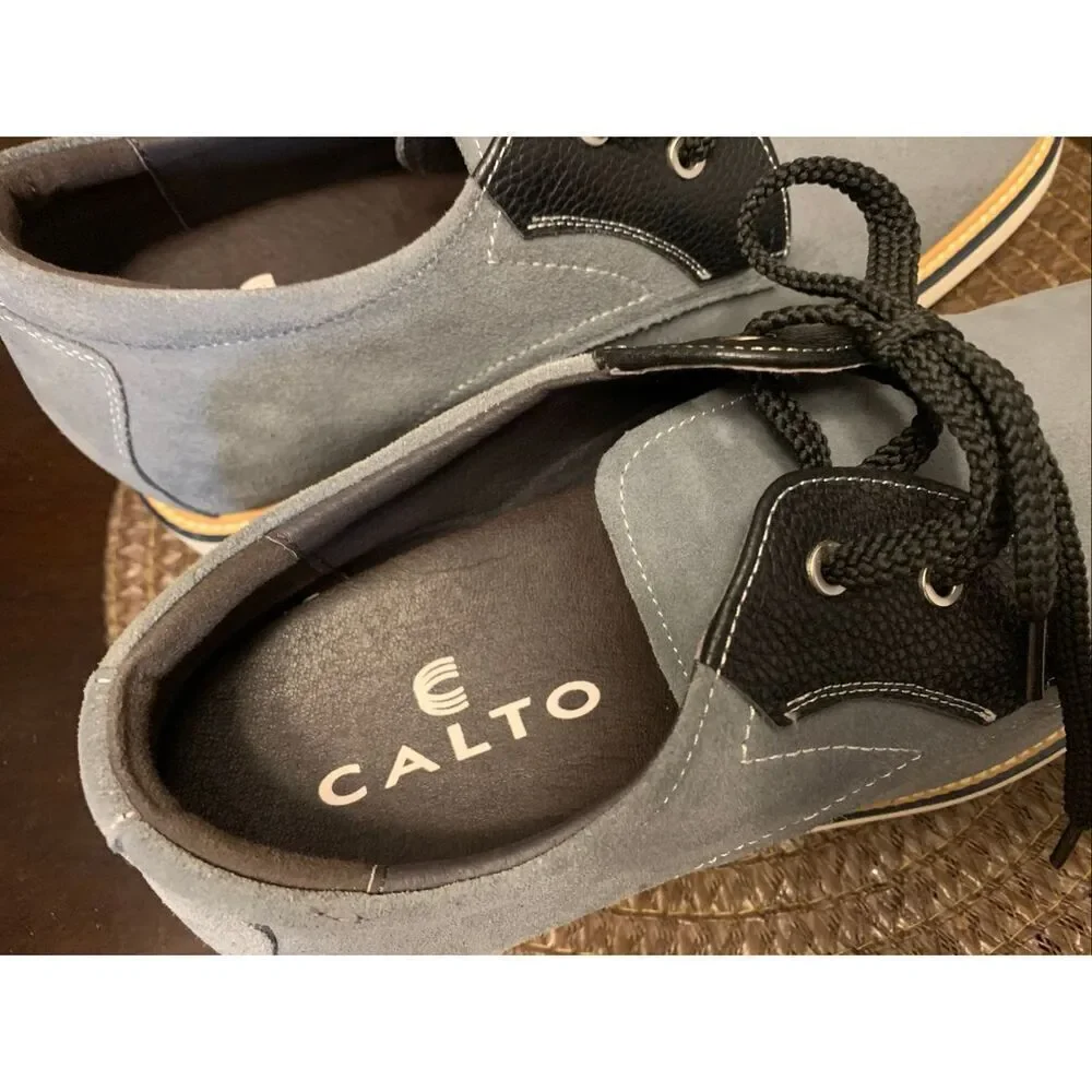 CALTO Y42023 - 2.8 Inches Elevator Height Increase Grey Casual Lace Up Oxford